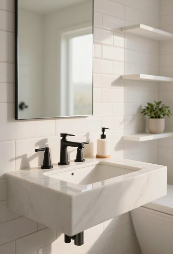 sleek simple bathroom fixtures