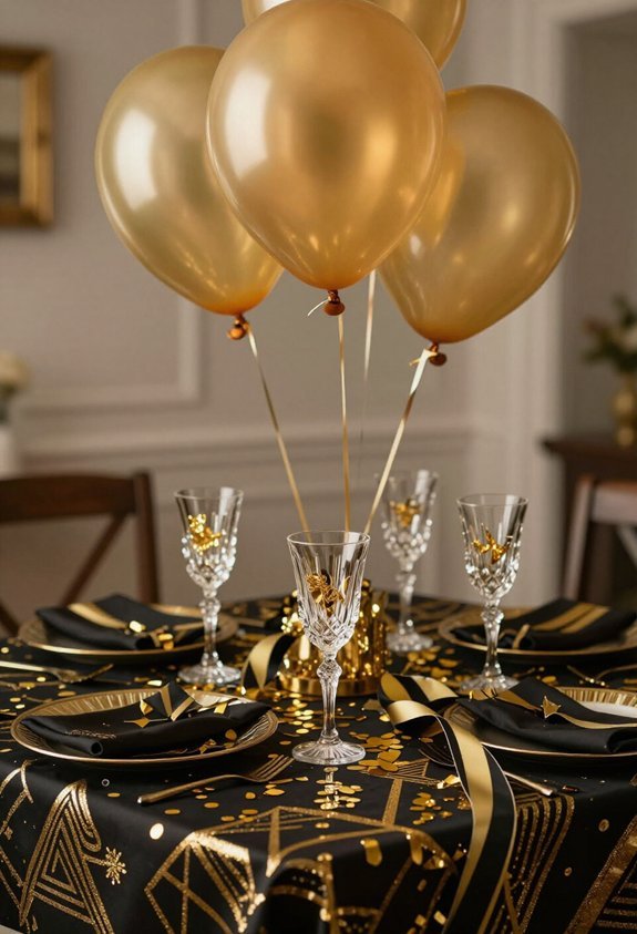 sophisticated black gold decor