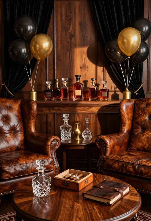 sophisticated whiskey lounge atmosphere