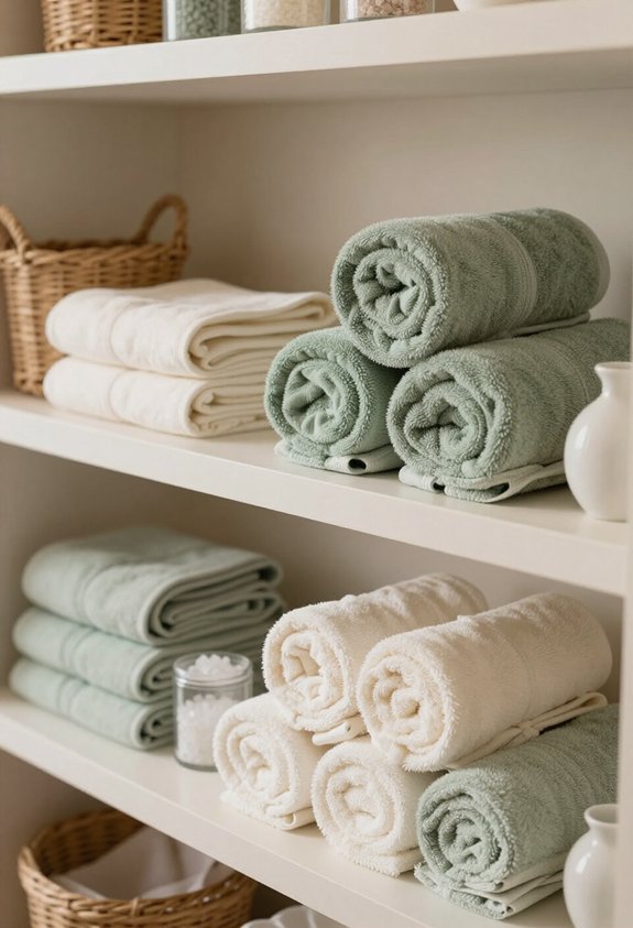 spa inspired towel organization
