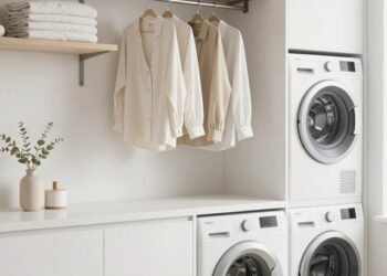 space saving laundry room decor