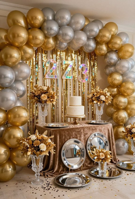 sparkling metallic party accents
