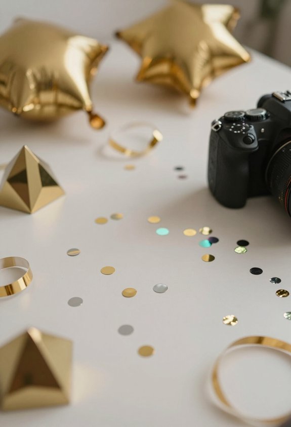sparkling metallic party decor
