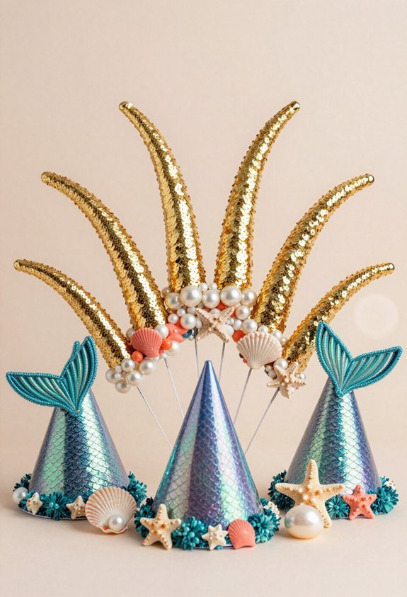sparkly horn party hats