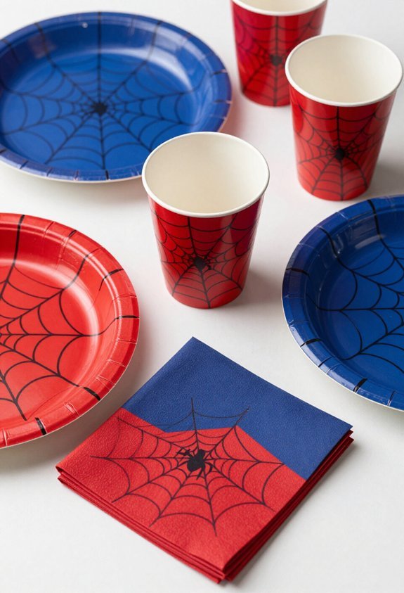 spider man themed party tableware