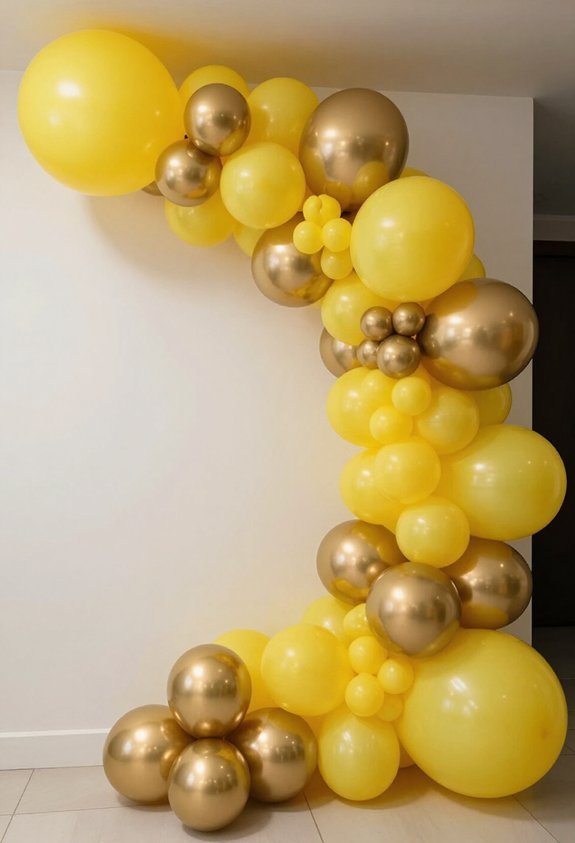 stunning yellow balloon arch