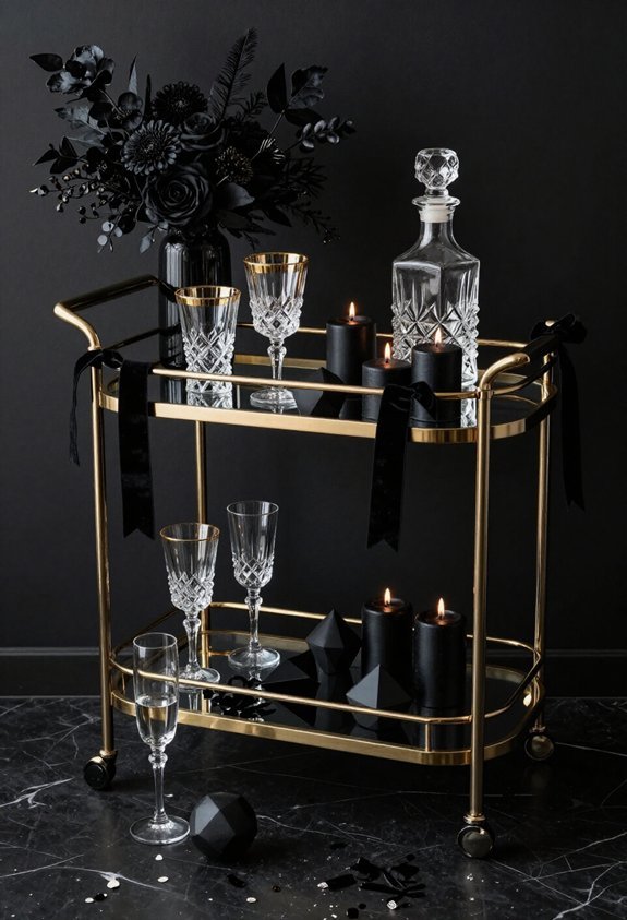 stylish black bar cart