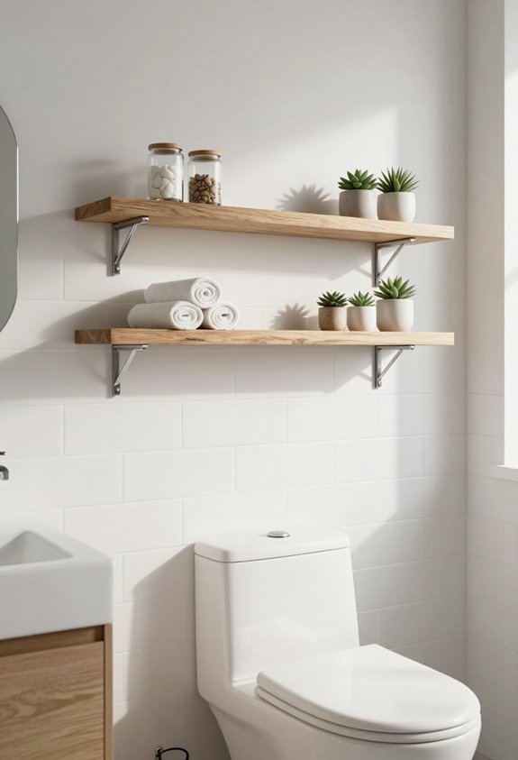 stylish floating bathroom shelves