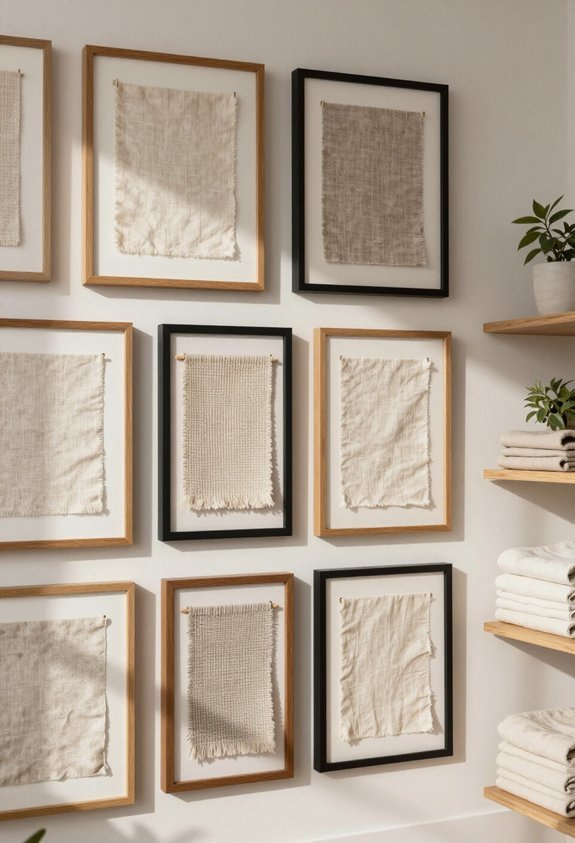 stylish framed fabric swatches