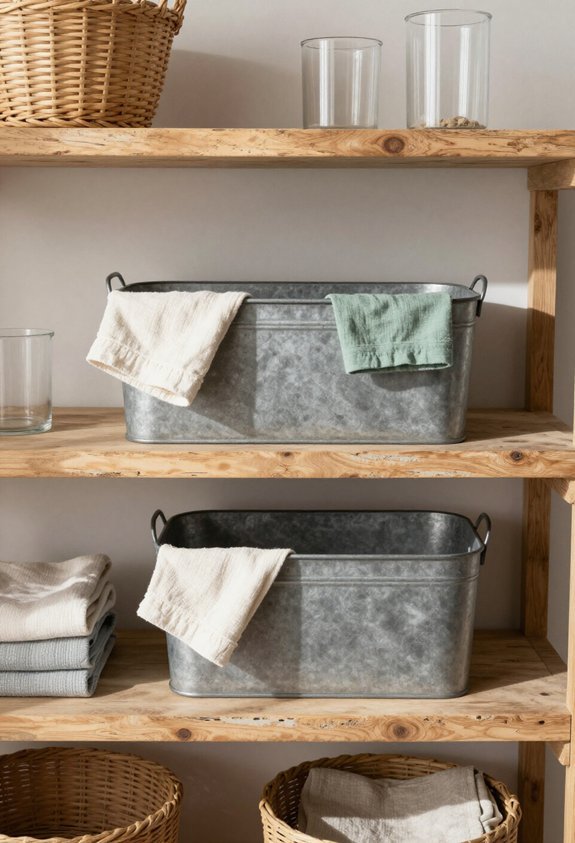 stylish metal laundry bins