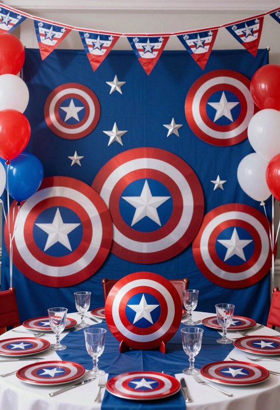 superhero shield party decorations
