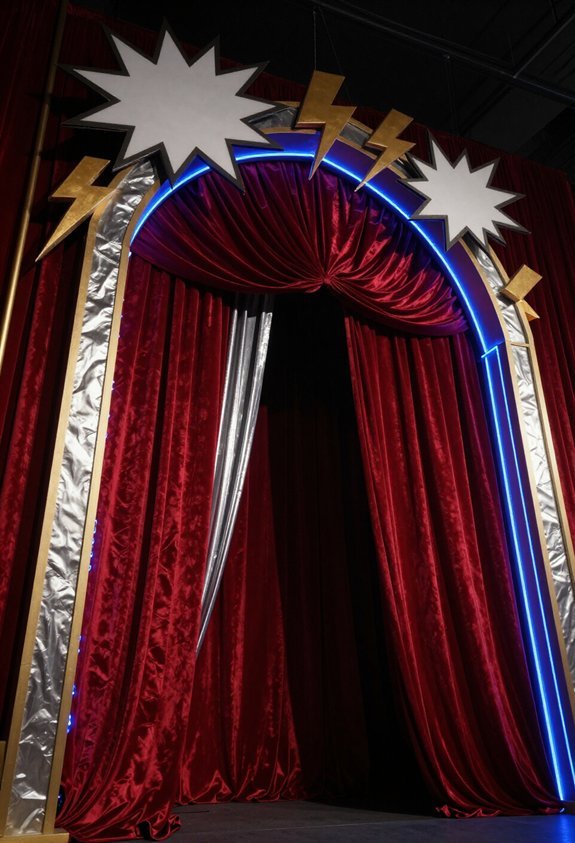 superhero themed entrance arch