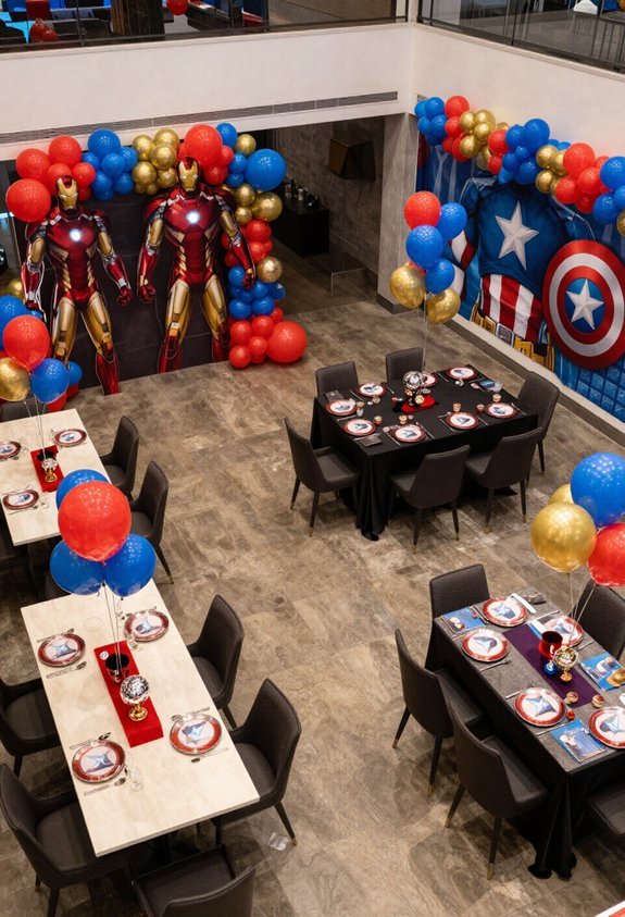 superhero themed party decoration coordination