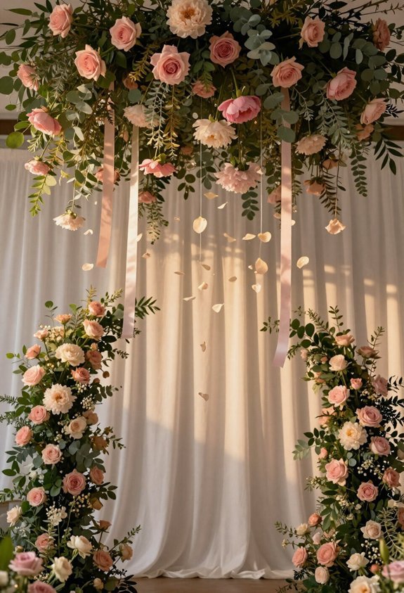 suspended floral cloud decorations