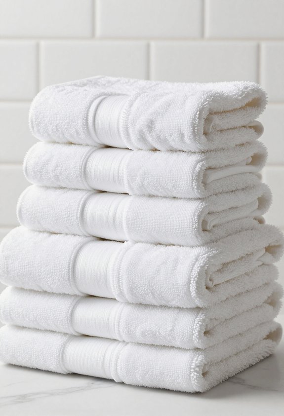 textured white towel display