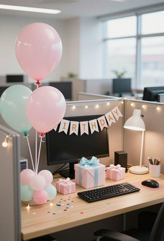 themed birthday desk decorations