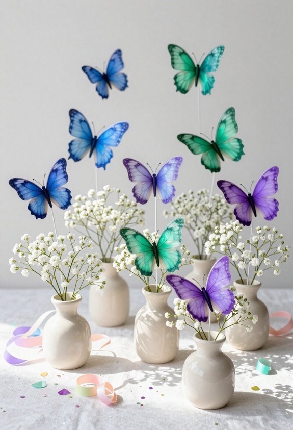 tissue paper butterfly centerpieces