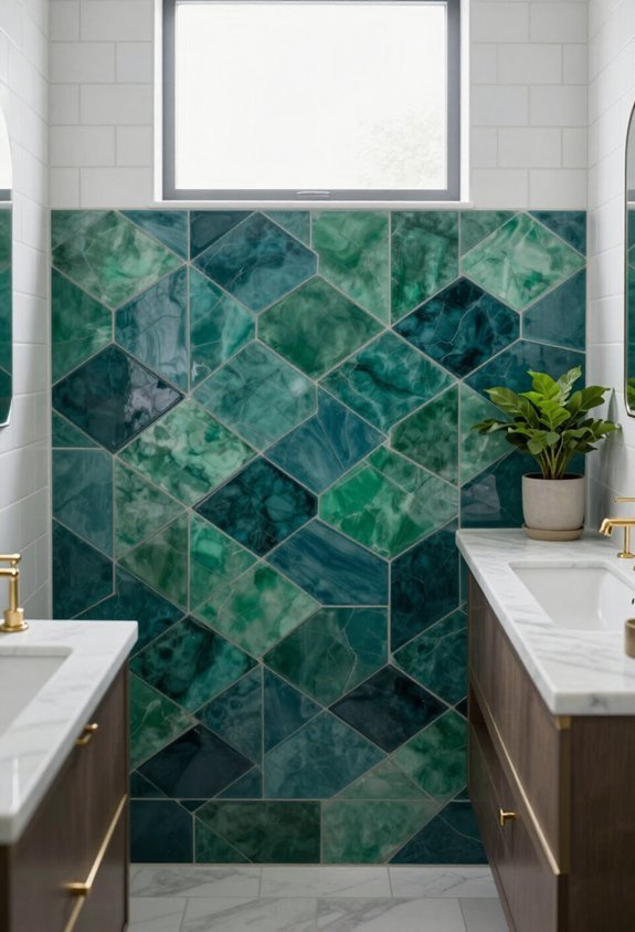 transform bathroom with patterned tiles