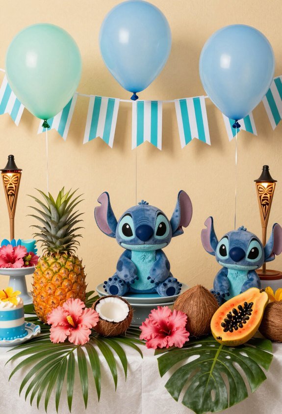 tropical fruit island display
