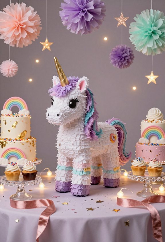unicorn pi ata cake centerpiece