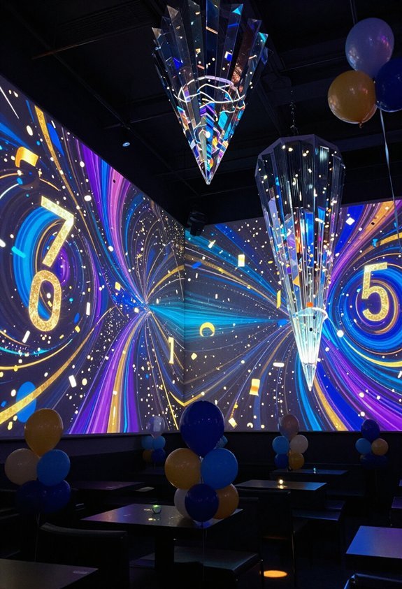 vibrant birthday projection fun