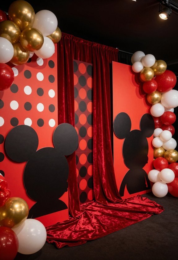 vibrant cake table backdrop