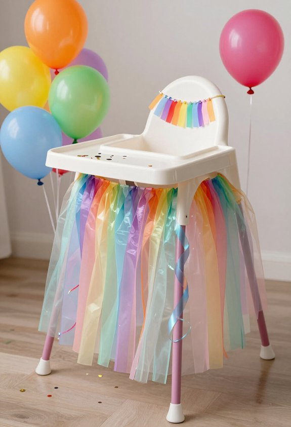 vibrant rainbow celebration decor