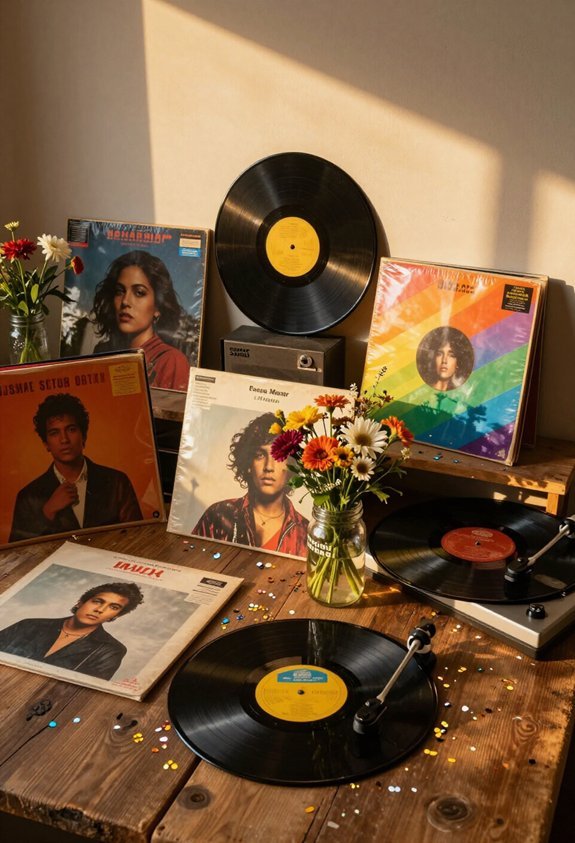 vinyl records as decor
