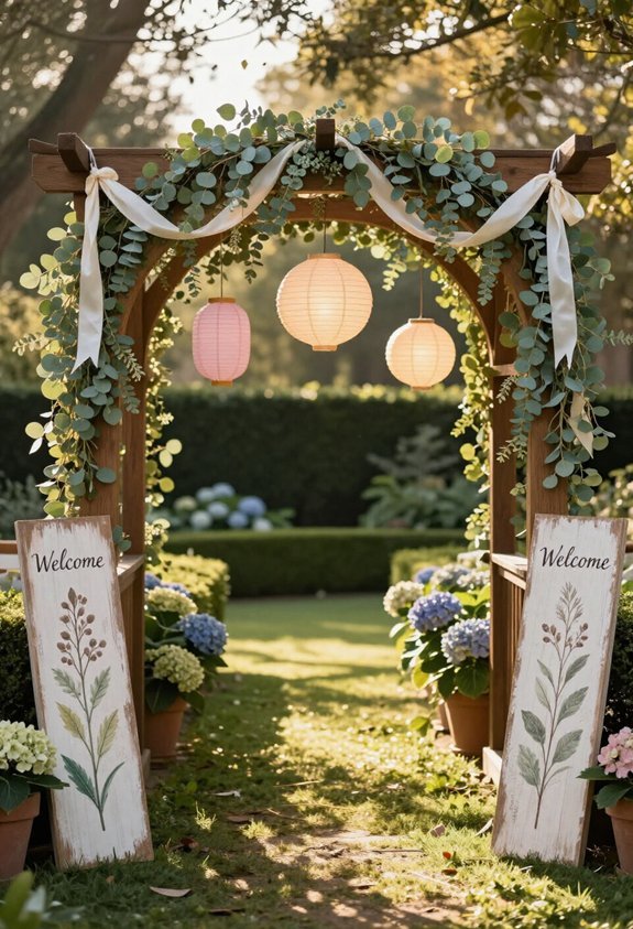 welcome sign and arch