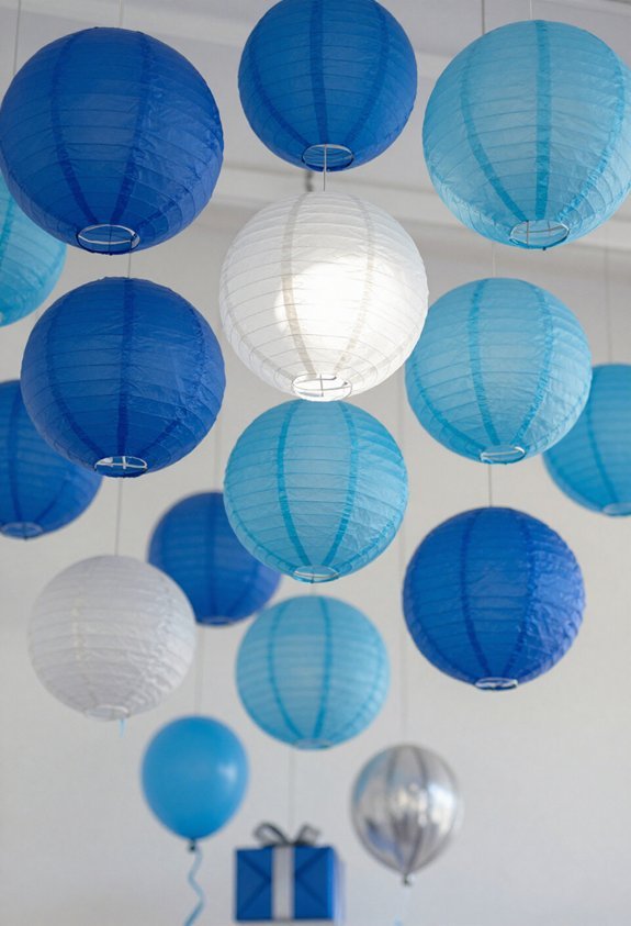 whimsical blue lantern decorations