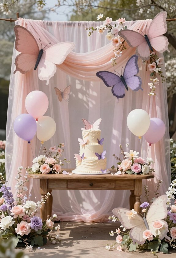 whimsical butterfly garden party