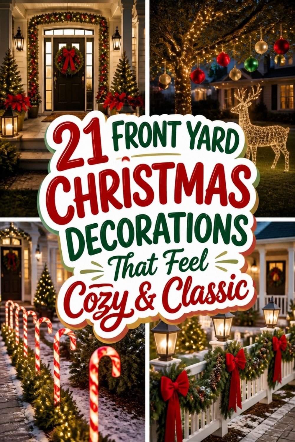21 FRONT YARD CHRISTMAS DECORATIONS That Feel Cozy & Classic!