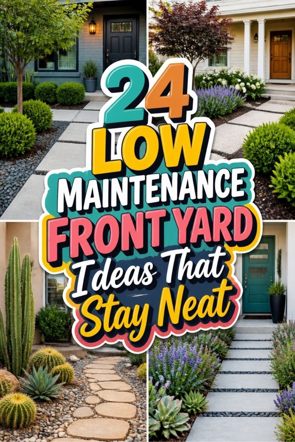 24 LOW MAINTENANCE FRONT YARD Ideas That Stay Neat!