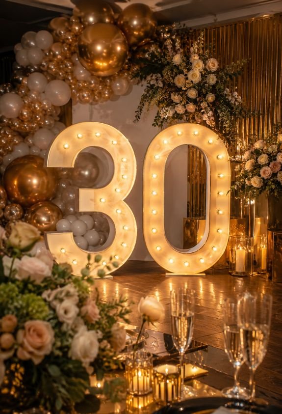 "30" Number Props for Photo-Worthy Moments