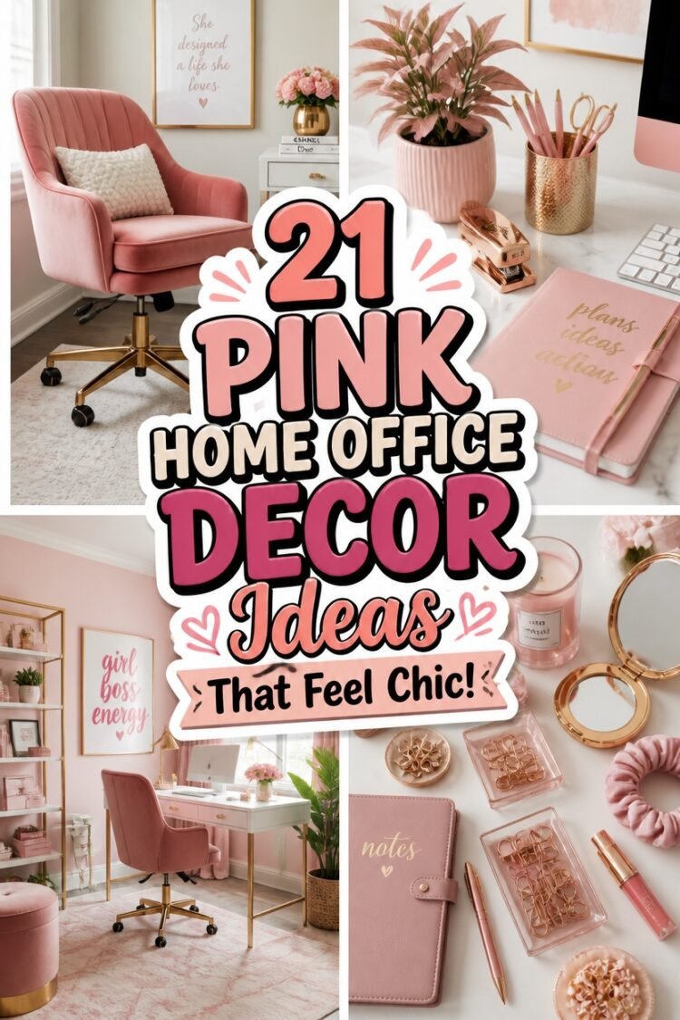 chic pink home office ideas