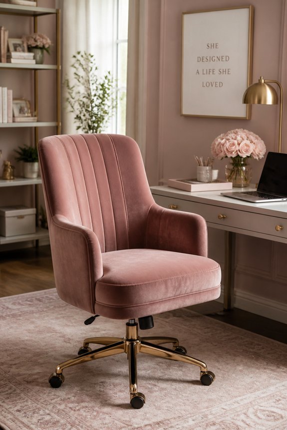 comfortable rose velvet chair