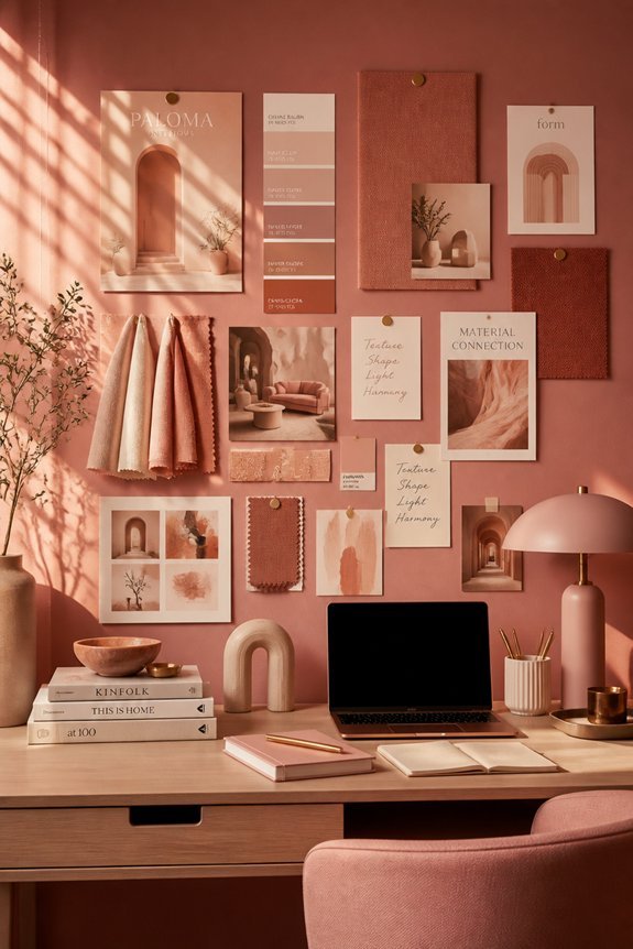 coral pink inspiration wall