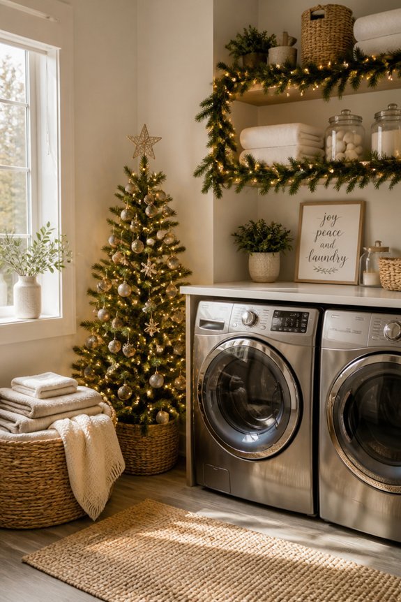 cozy tree for laundry corner