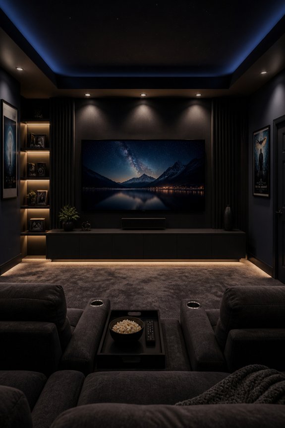 dark walls enhance viewing