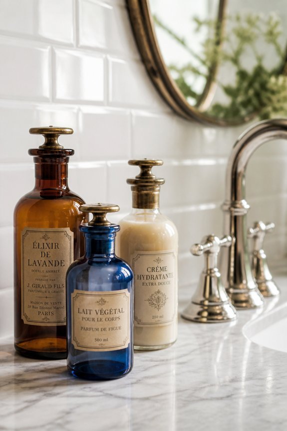 elegant glass lotion bottles