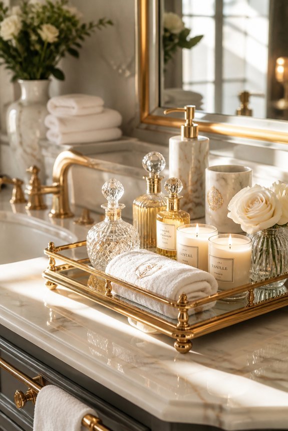 elegant gold accented trays