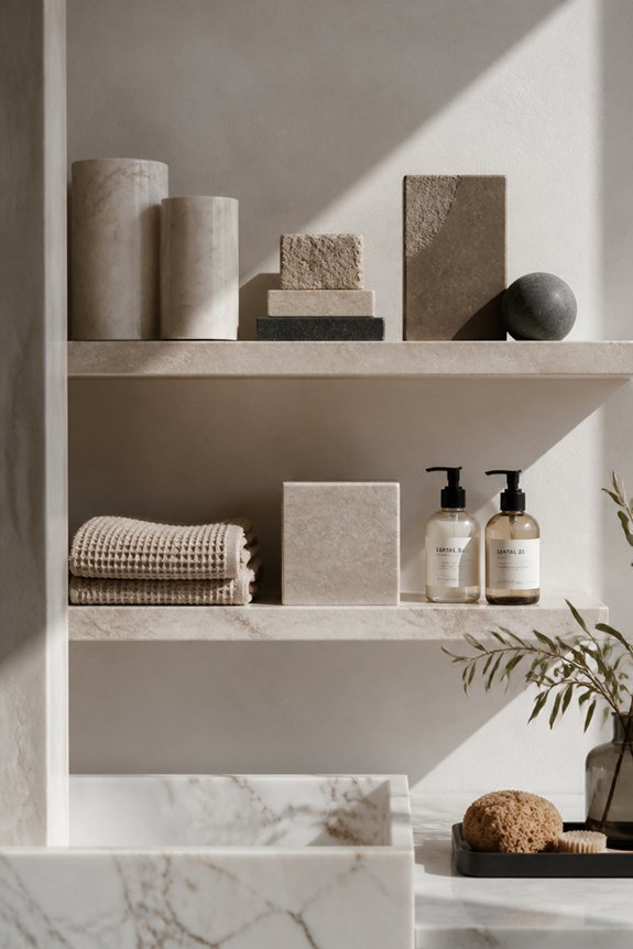 elevate bathroom with stone