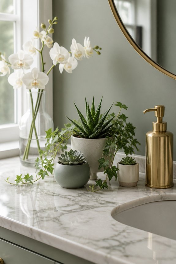 enhance bathroom with greenery