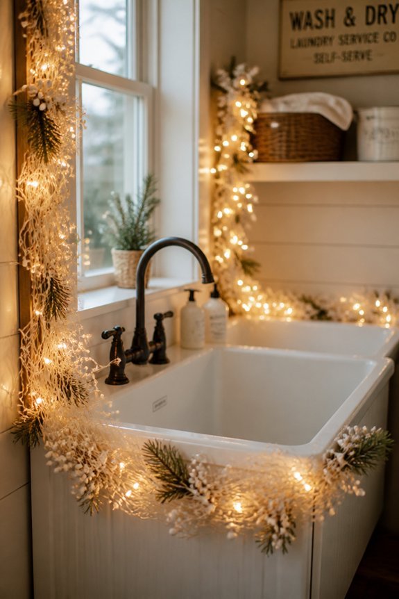 festive garland for sink