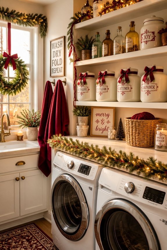 festive laundry supply labels