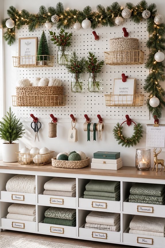 festive organized laundry space