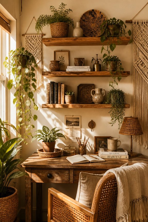 floating shelves for organization