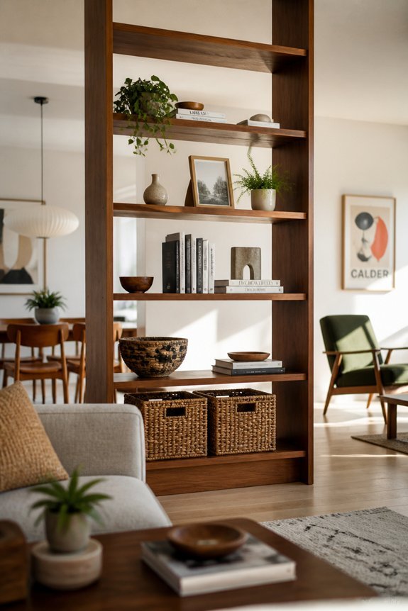 functional open shelving units
