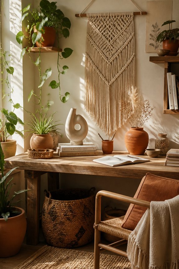 grounded office with accents