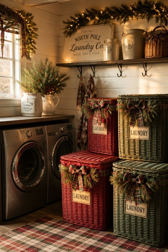holiday themed laundry baskets